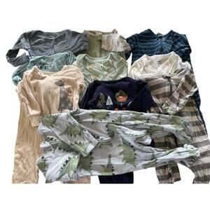 Gerber Carter’s Baby Boy 10pc Lot Sleepers Onesies 3-6M Blue Green Dino Bear